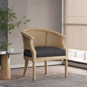 Accent Chair Rubber Wood Charcoal
