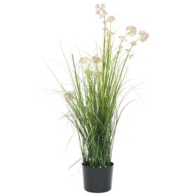 Artificial Grass Plant with Flower 37.4"