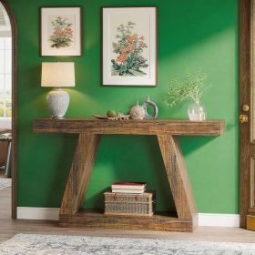 Console Table, 55-Inch Rustic Sofa Table with Storage, Industrial Wooden Entryway Table for Hallway
