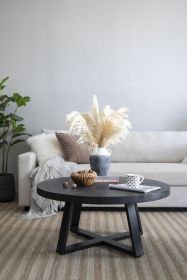 D39.5x18" Round Coffee Table, Black